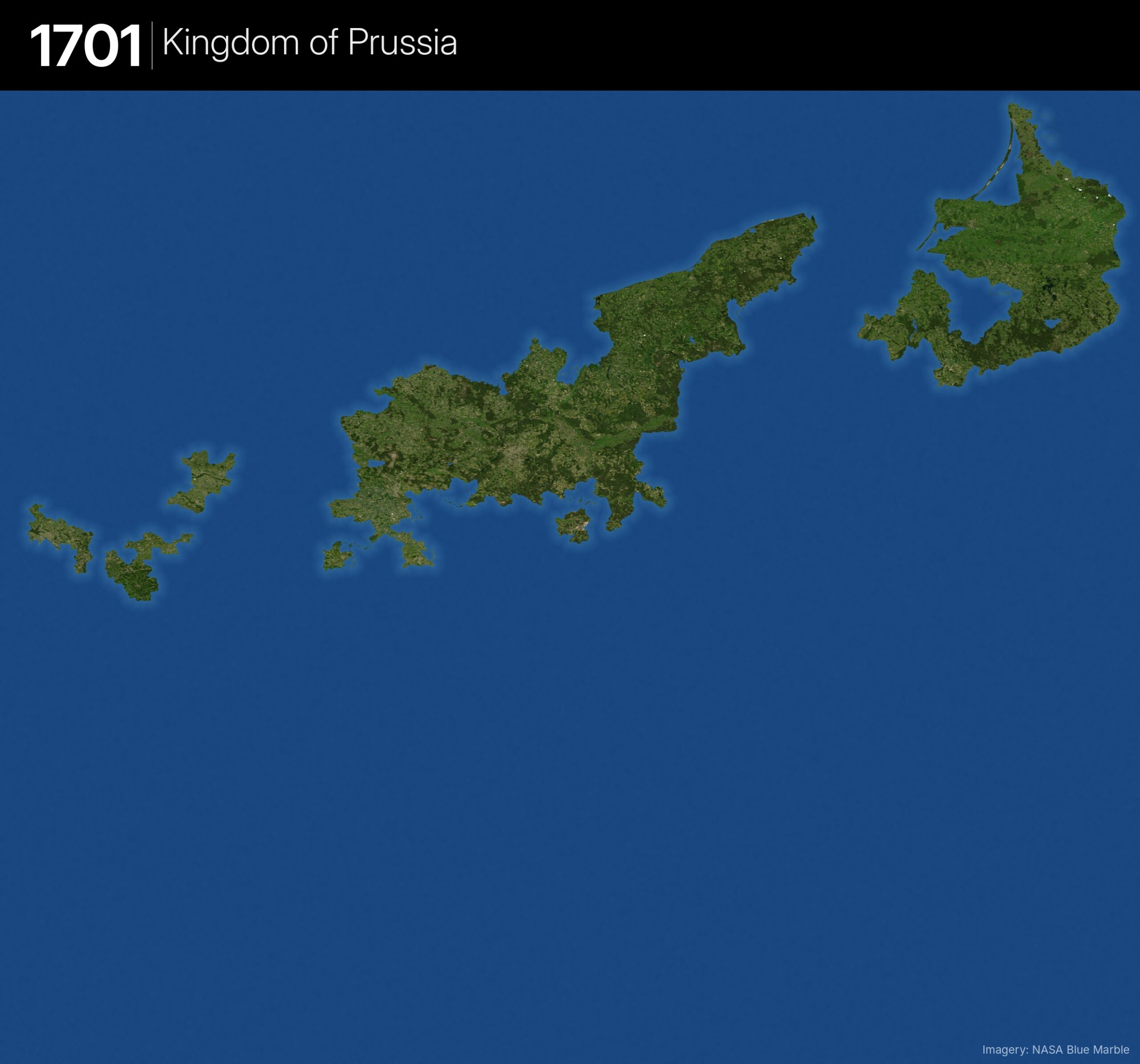 Satellite Map of Prussia in 1701