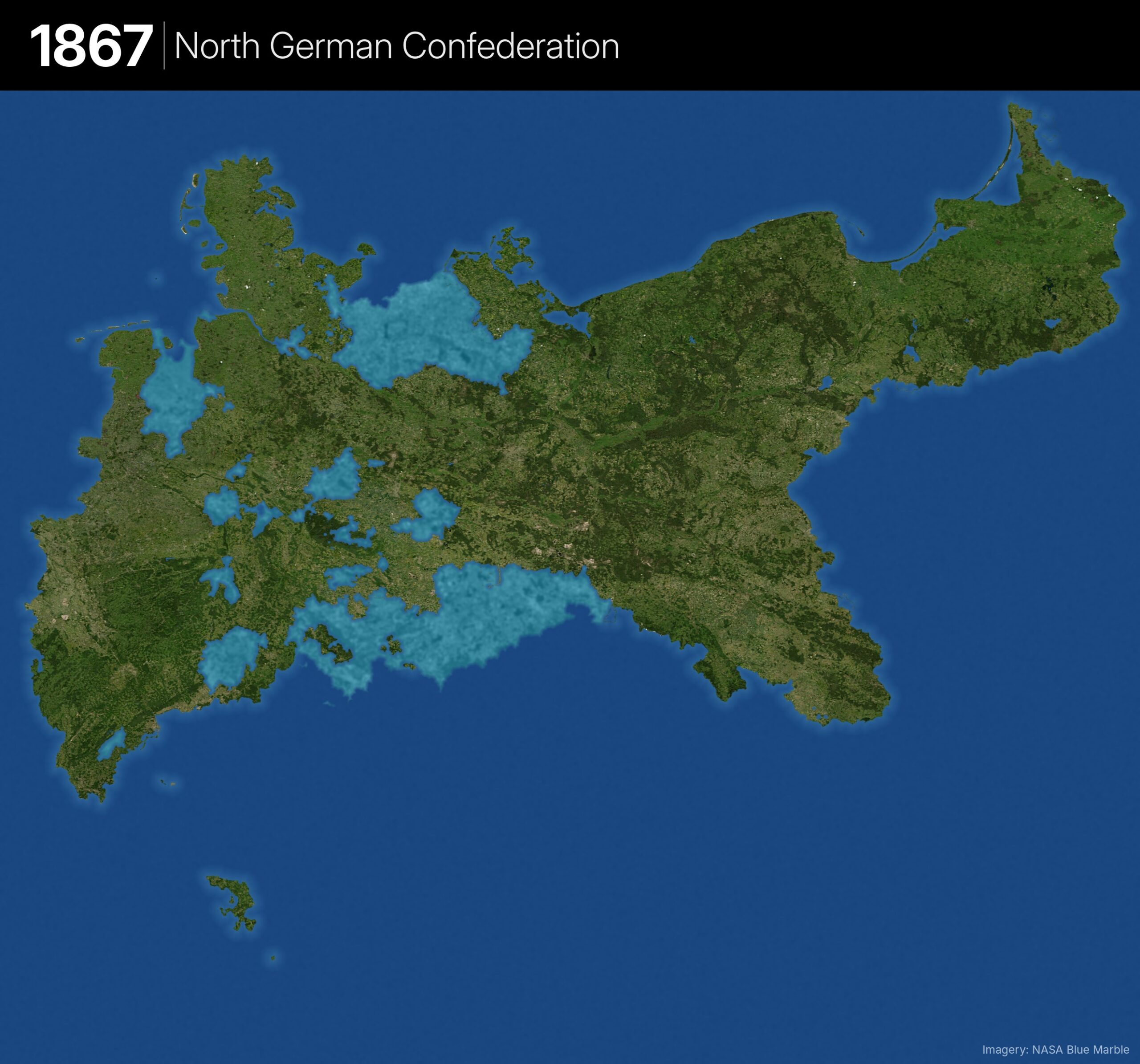 Satellite Map of Prussia in 1867