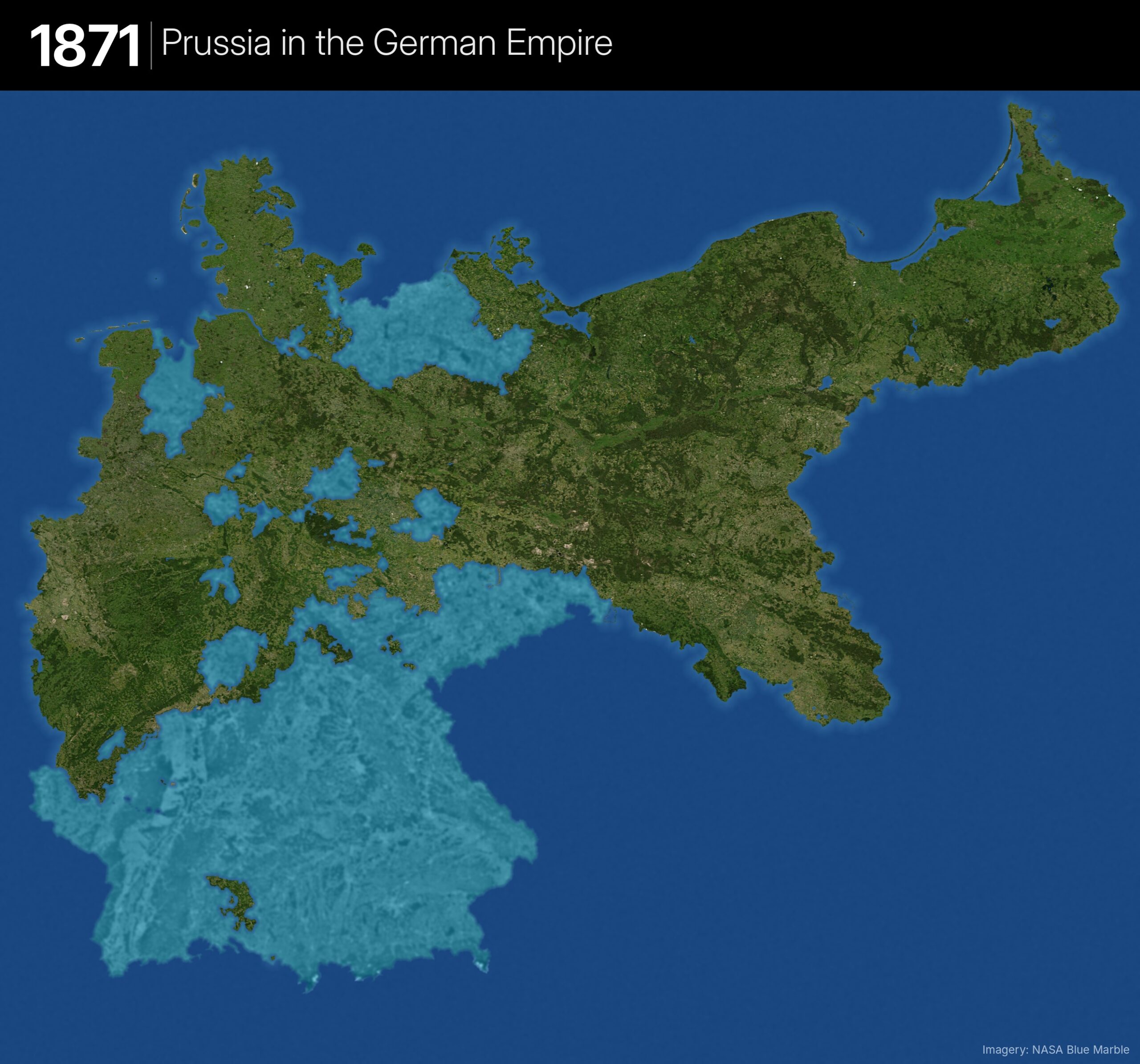 Satellite Map of Prussia in 1871
