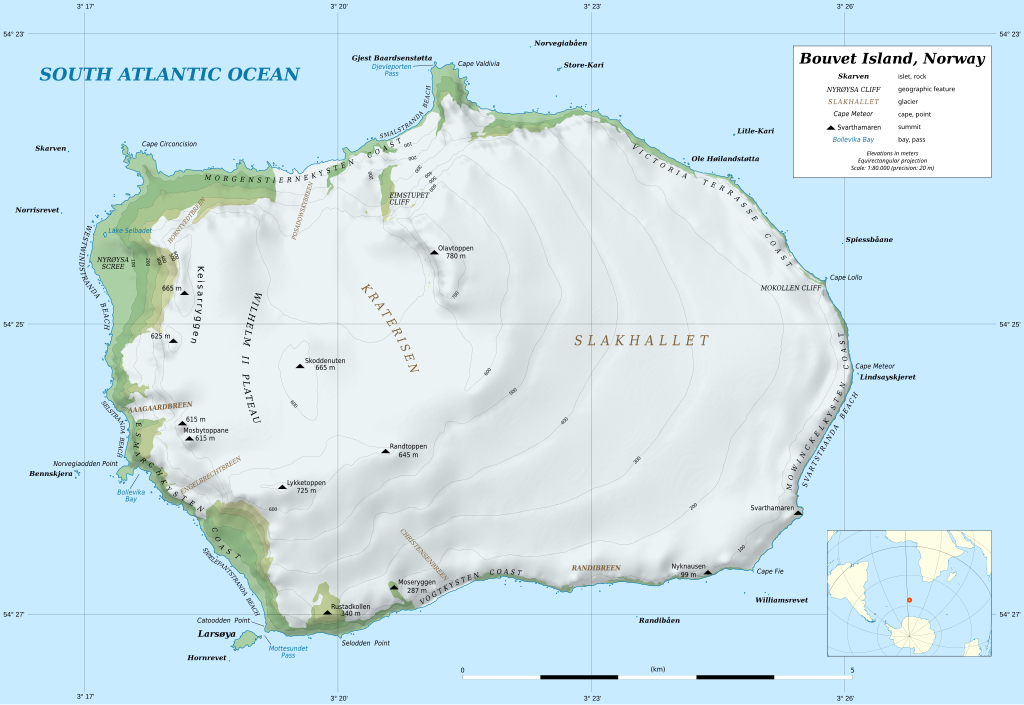 Topographic Map of Bouvet Island