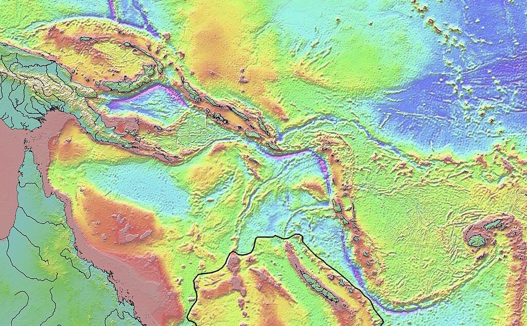 Topographic Map of Coral Sea Islands