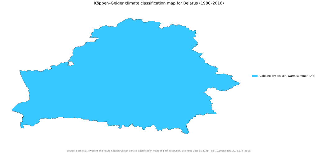 Climate Map of Belarus