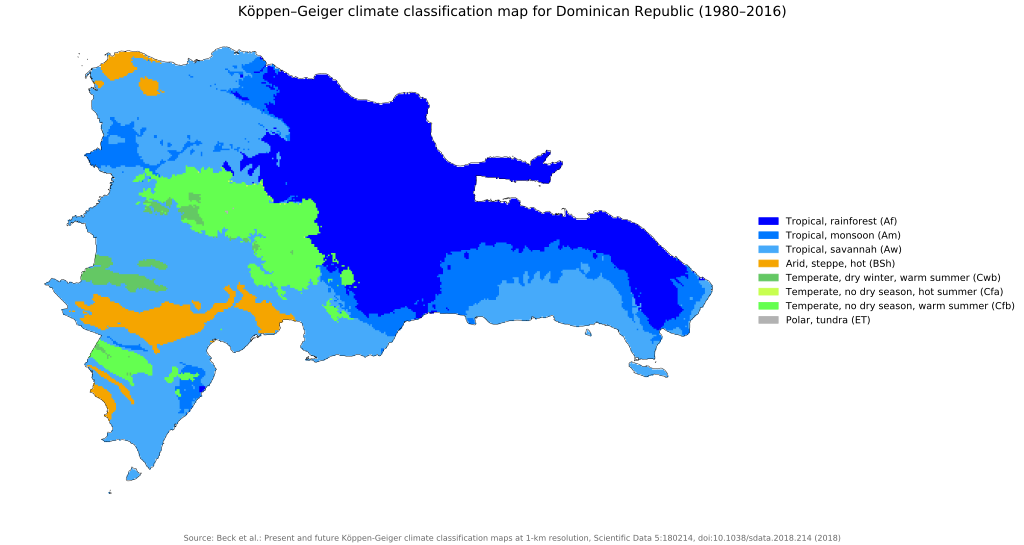 Climate Map of Dominican Republic