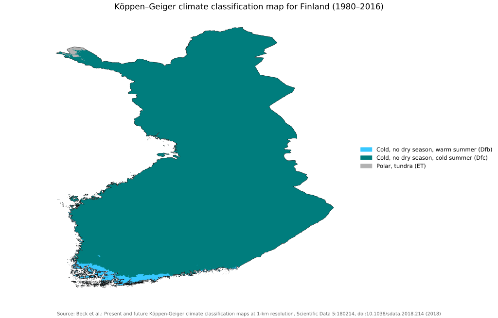 Climate Map of Finland