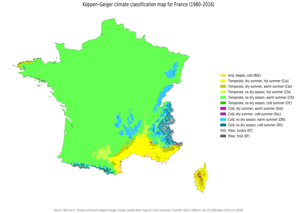 Climate Map of France
