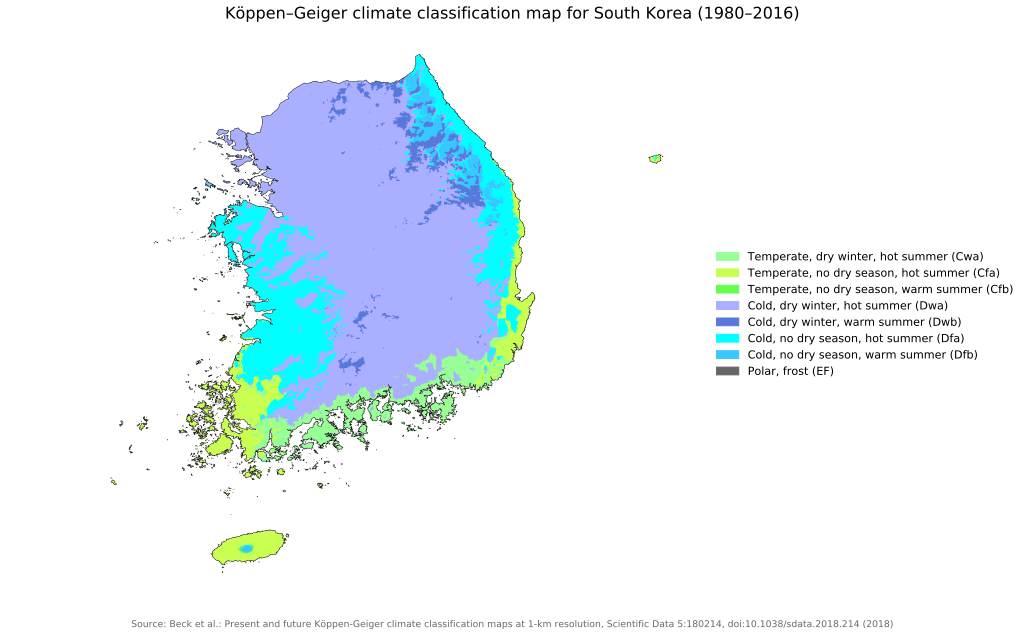 Climate Map of South Korea