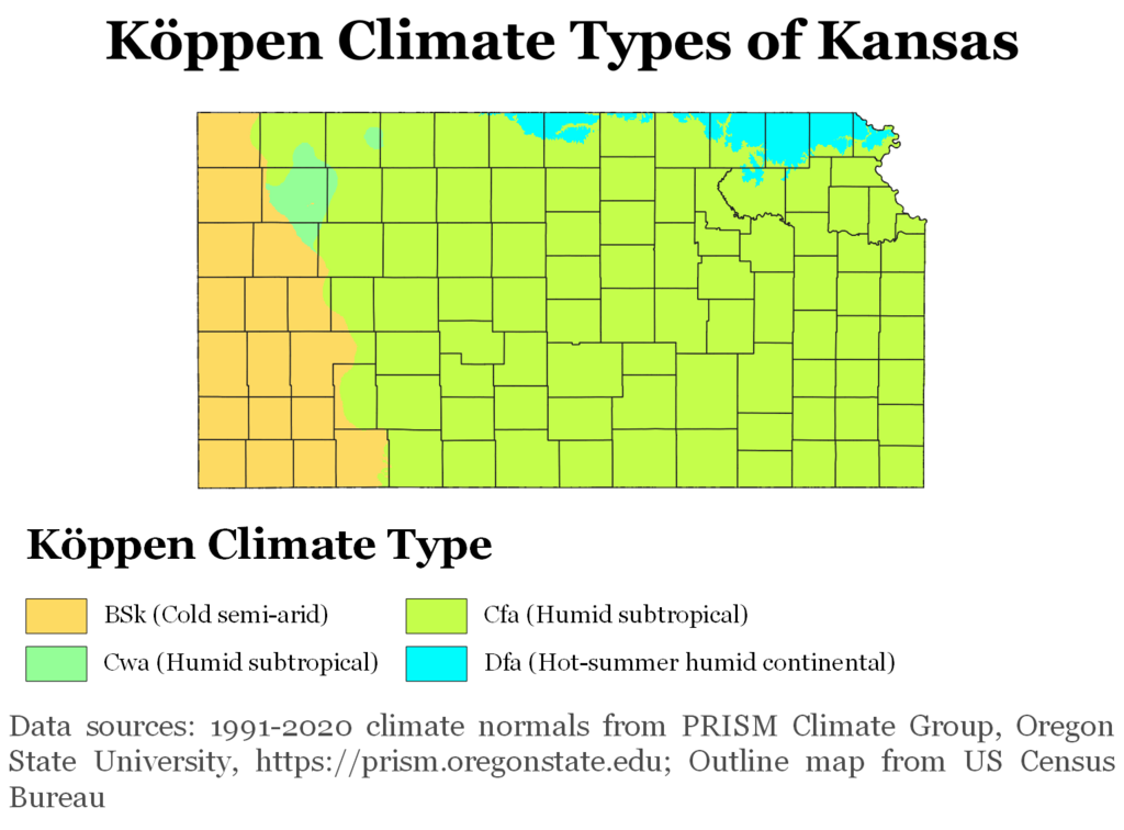 Kansas Köppen Climate Map