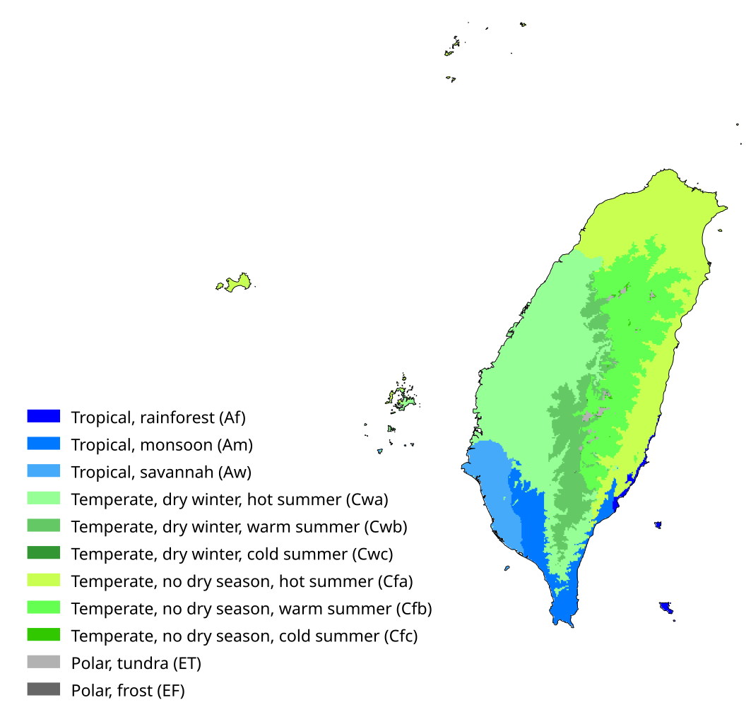 Climate Map of Taiwan