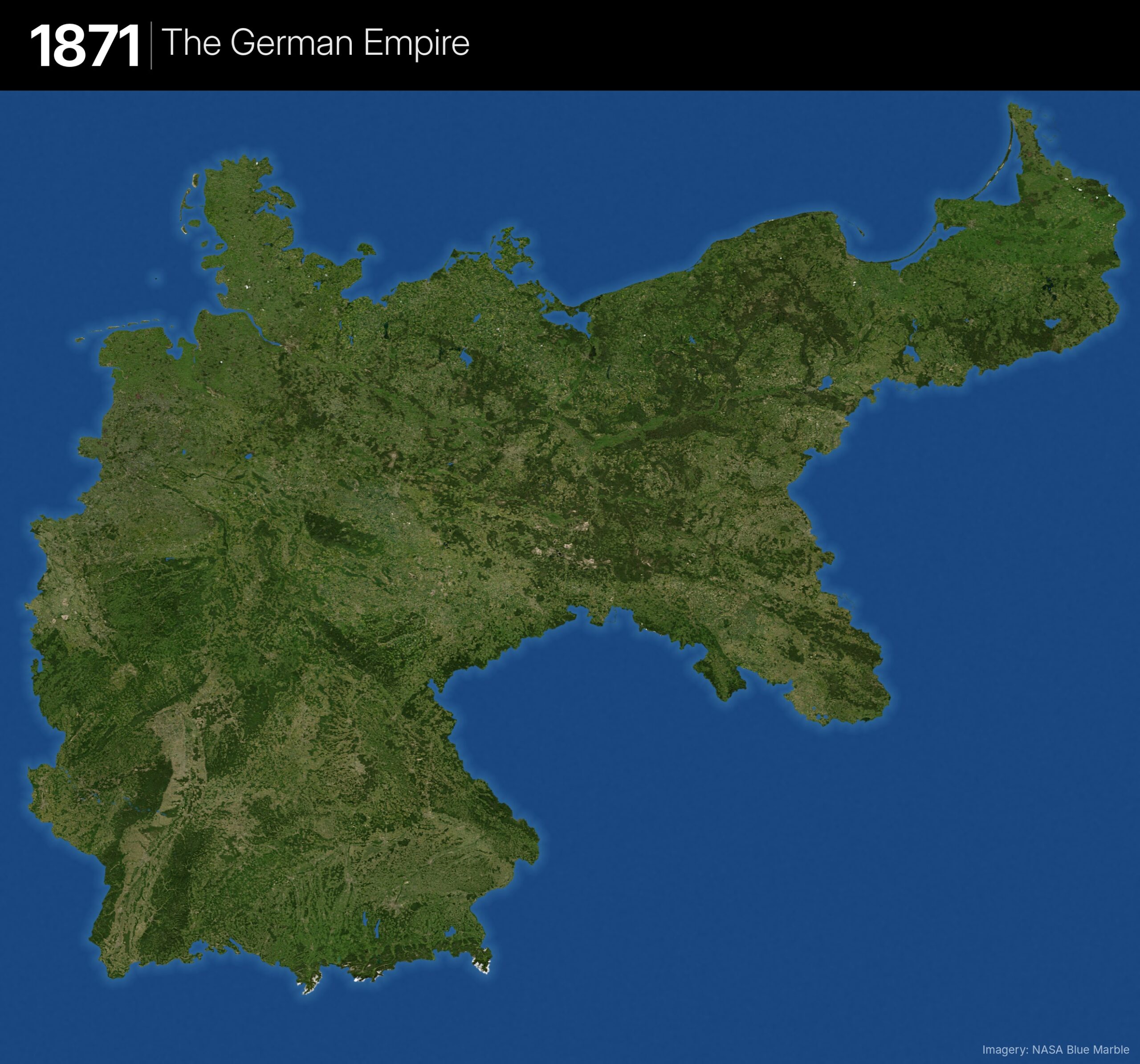 Satellite Map of German Empire In 1871
