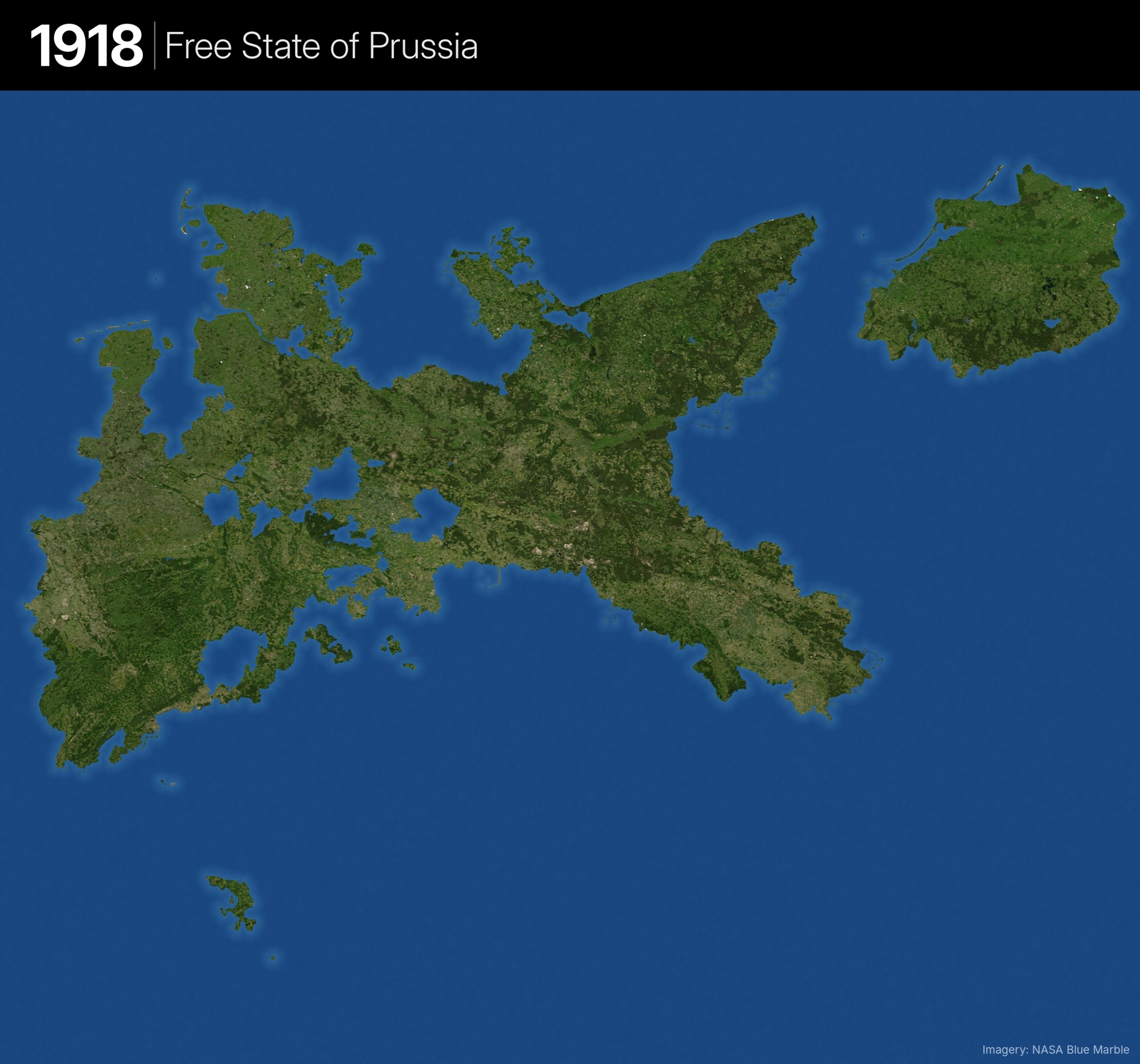 Satellite Map of Prussia in 1918