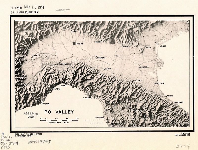1943 Po Valley Terrain Map From the CIA