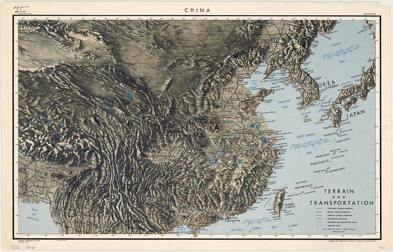 1944 China Map from the CIA