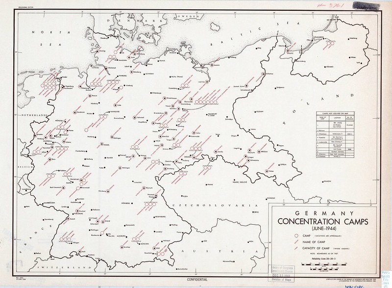 1944 German Concentration Camps Map from the CIA