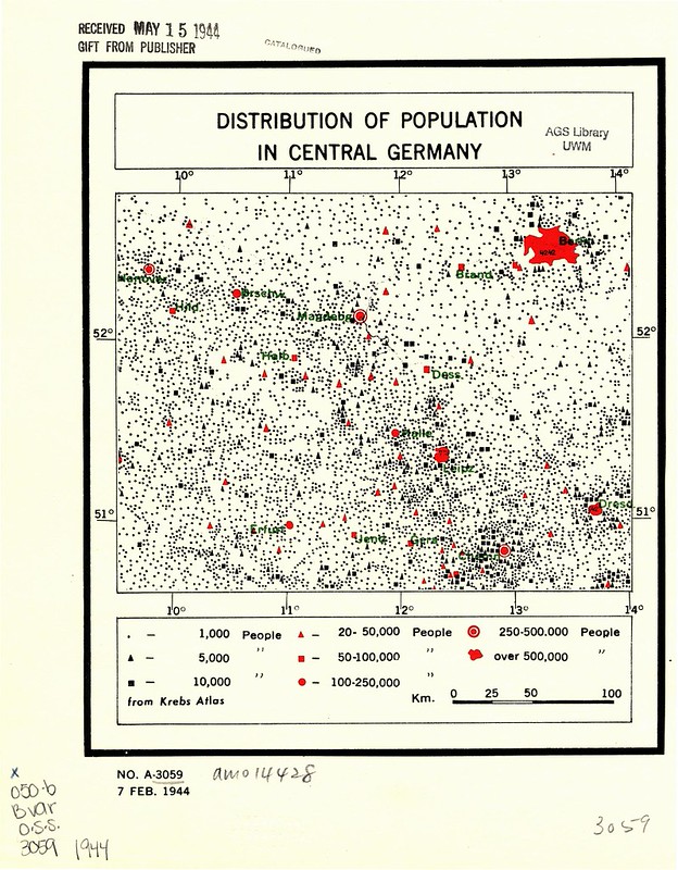 1944 Germany Population Density Map from the CIA