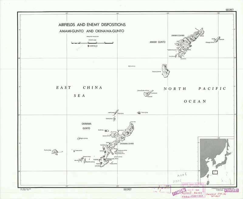 1944 Okinawa Enemy Dispositions Map From The CIA