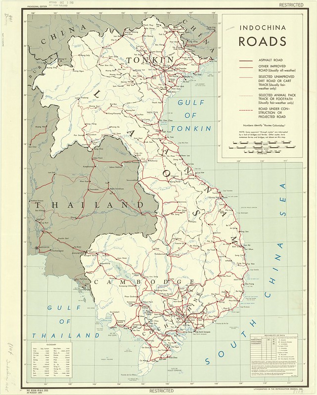 1945 Indochina Roads Map from the CIA