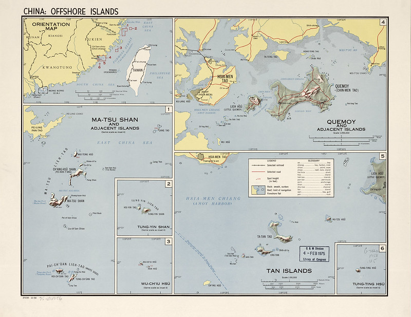 1958 Chinas Offshore Islands Map from the CIA
