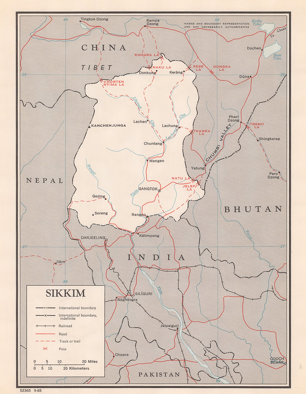 1965 Sikkim Map created by the CIA