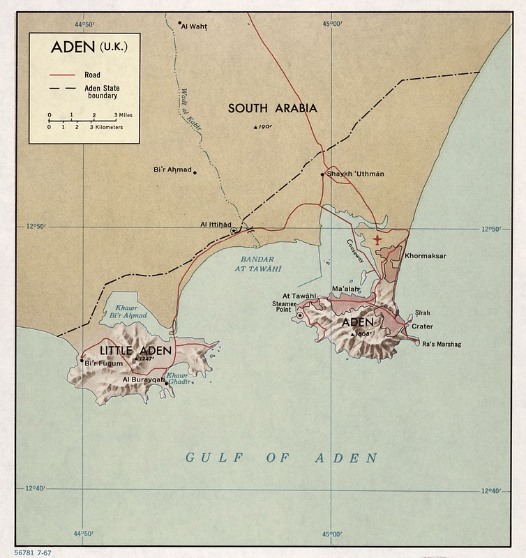 1967 Aden Map Created By The CIA