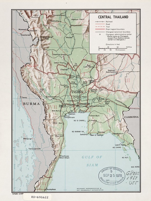 1967 Central Thailand Map Created By The CIA