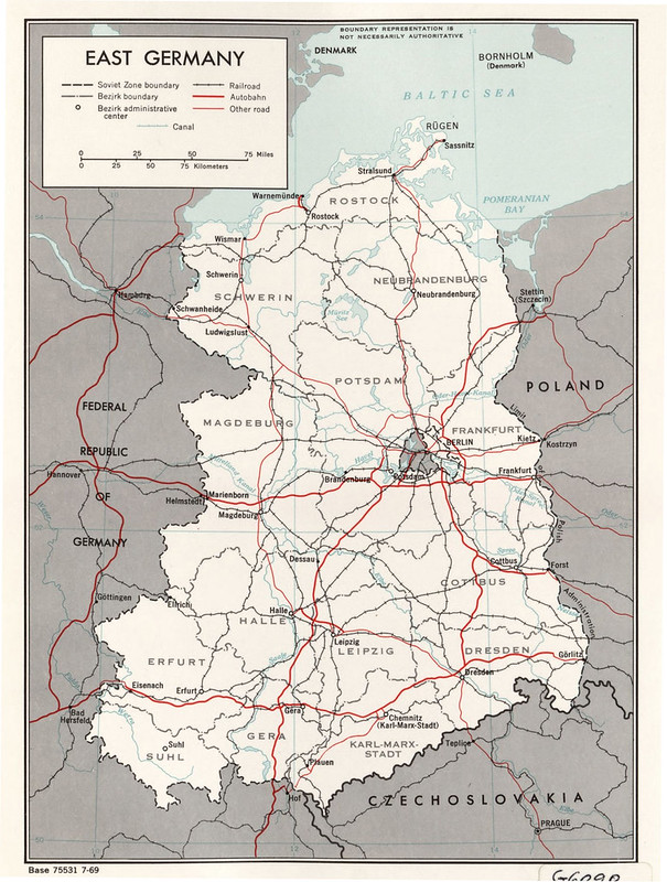 1969 East Germany Map Created By The CIA