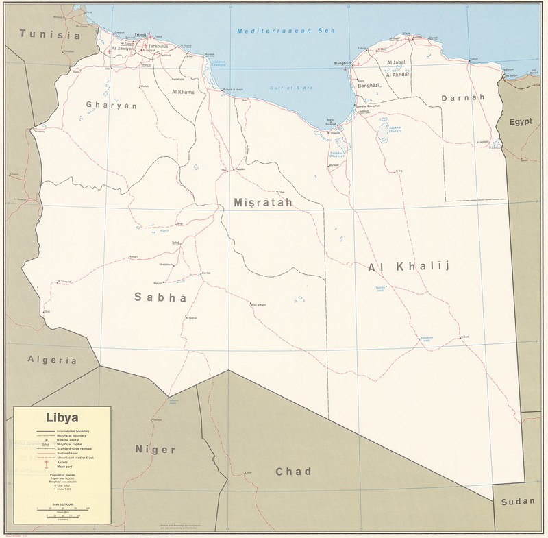 1974 Libya Map Created By The CIA