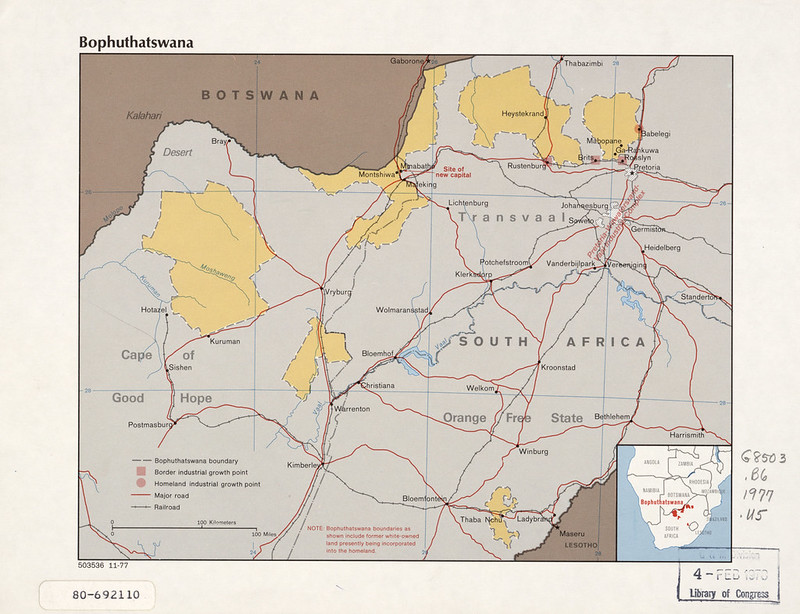 1977 Bophuthatswana Map created by the CIA