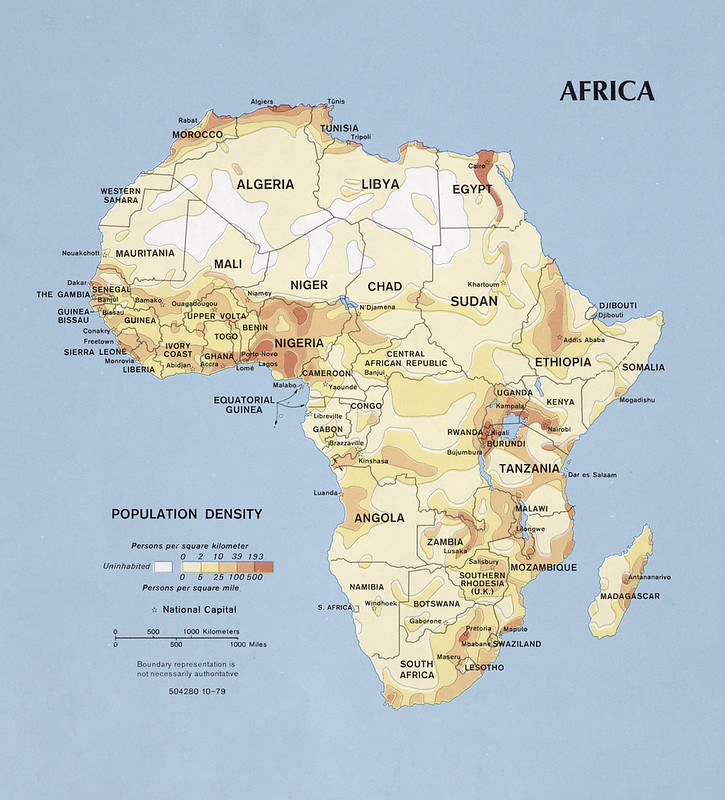 1979 Africa Population Map Created By The CIA