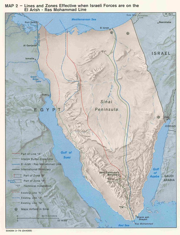 1979 Sinai lines Map Created By The CIA