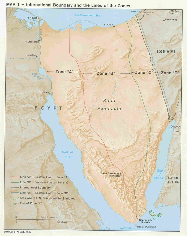 1979 Sinai Zones Map Created By The CIA