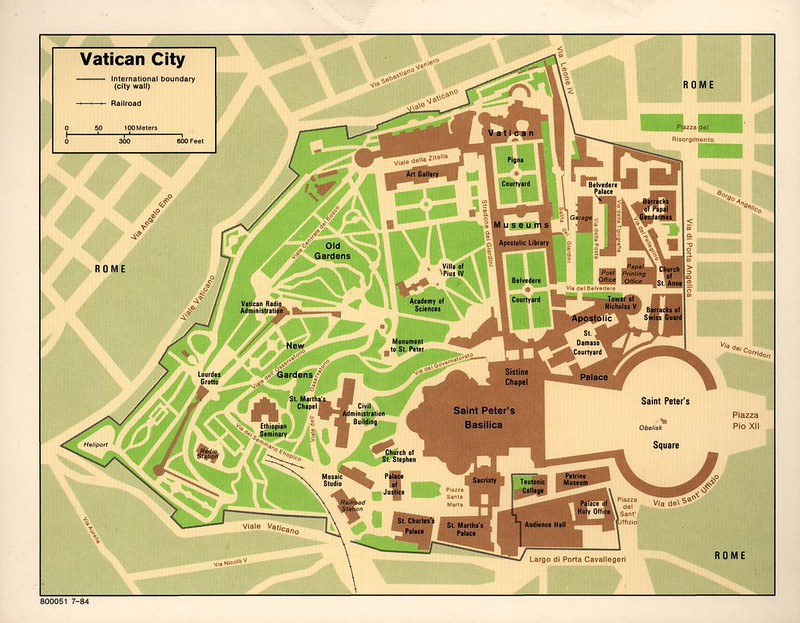 12 Declassified CIA Cartography Maps From The 1980s 6 1984 Vatican City Map Created by The CIA