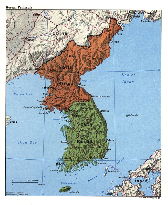 12 Declassified CIA Cartography Maps From The 1980s 8 1987 Korean Peninsula Map Created By The CIA