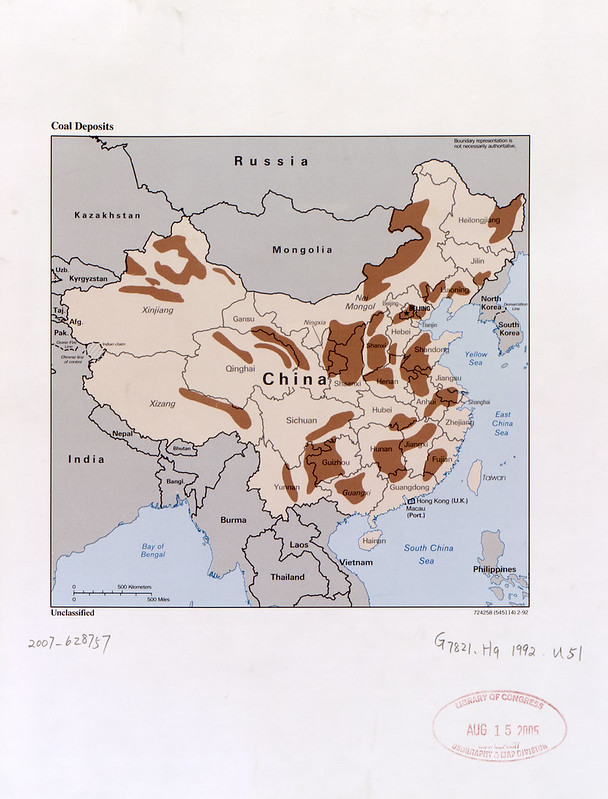 1992 China Coal Map Created By The CIA