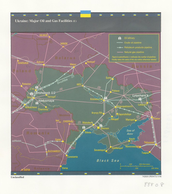 1996 Ukraine Oil and Gas Map Created By the CIA