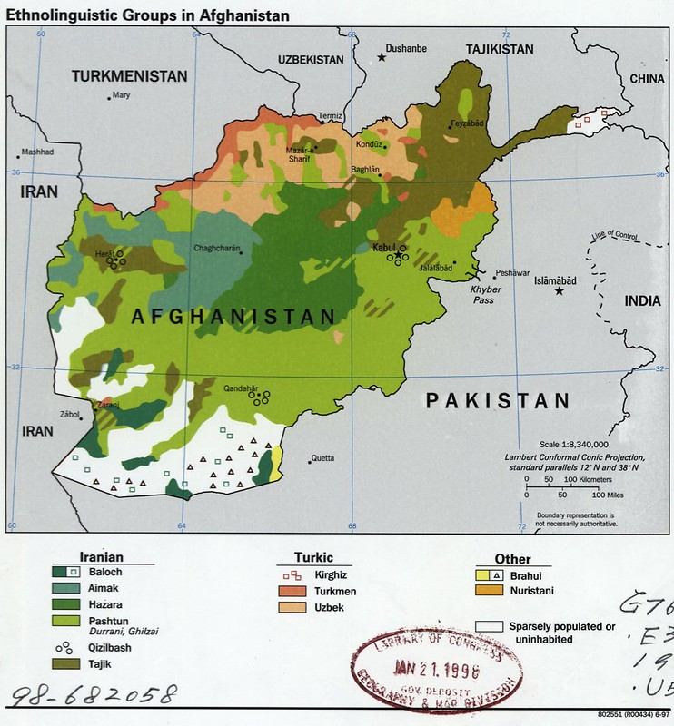 1997 Afghan Ethnolinguistic Map Created By The CIA