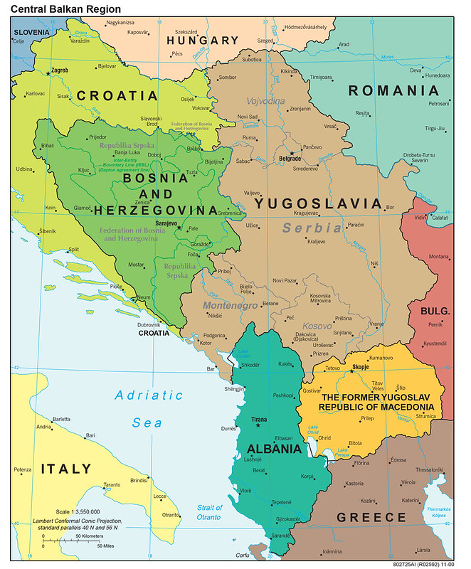 2000 Central Balkan Region Map Created By The CIA