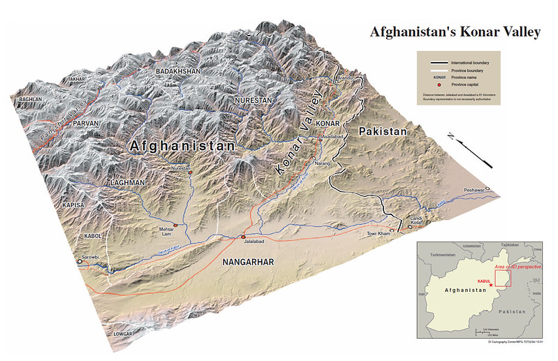 2001 Afghanistan Konar Valley 3D Map Created By the CIA