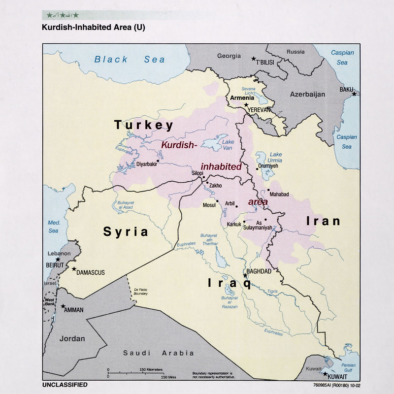 2002 Kurdish Areas Map Created By The CIA