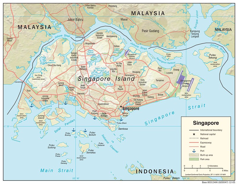2005 Singapore Map Created By The CIA