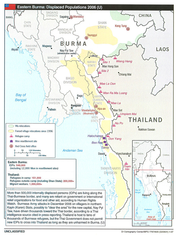 2007 Burma Population Map Created By The CIA