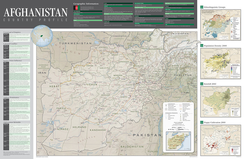 2012 Afghanistan Country Profile Map Created By The CIA