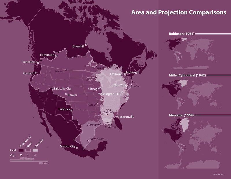 2012 Area & Projection Comparisons Calendar Map Created By The CIA