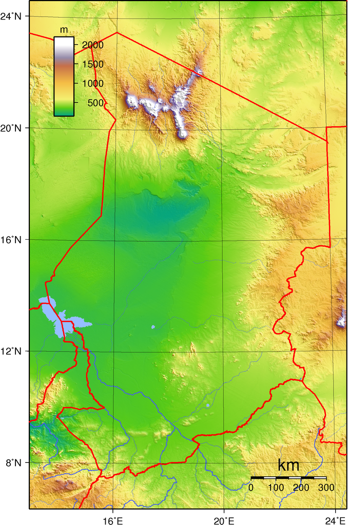 Topographic Map of Chad