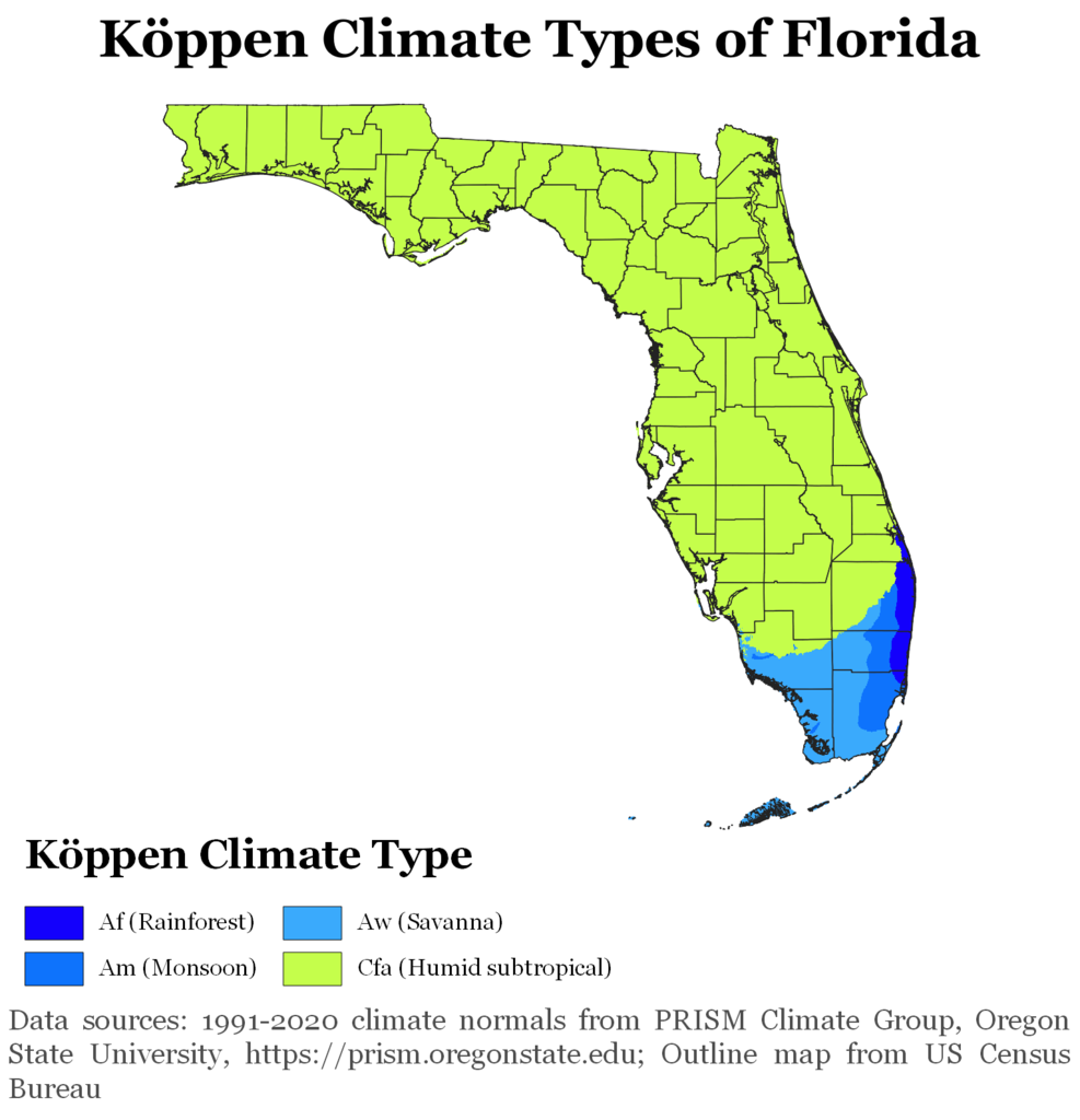 Florida Köppen Climate Map