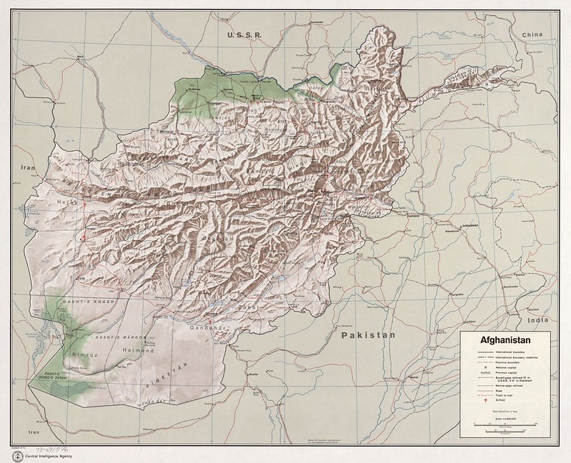 1971 Afghanistan Map created by the CIA