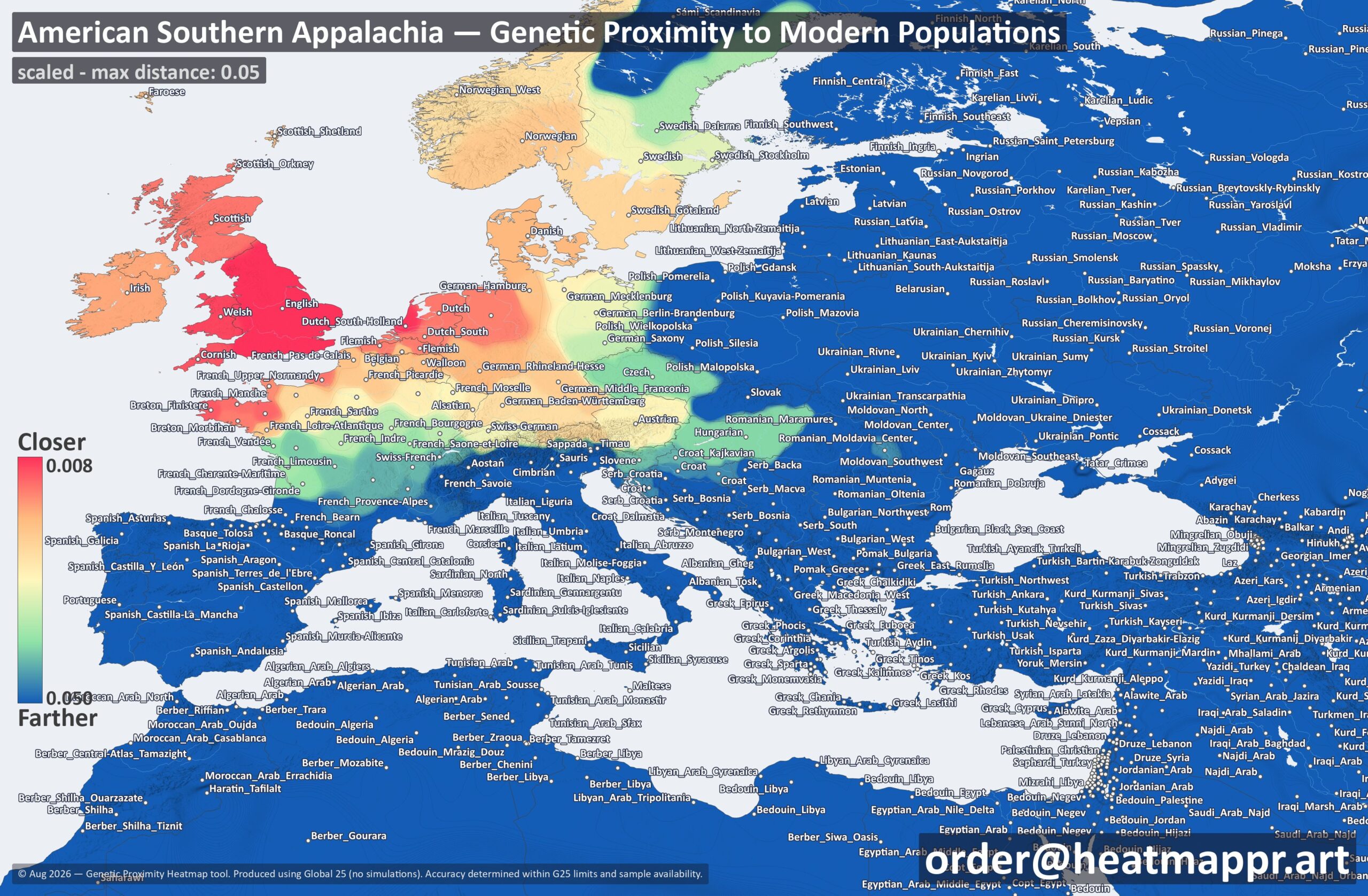 Appalachia DNA Heatmap