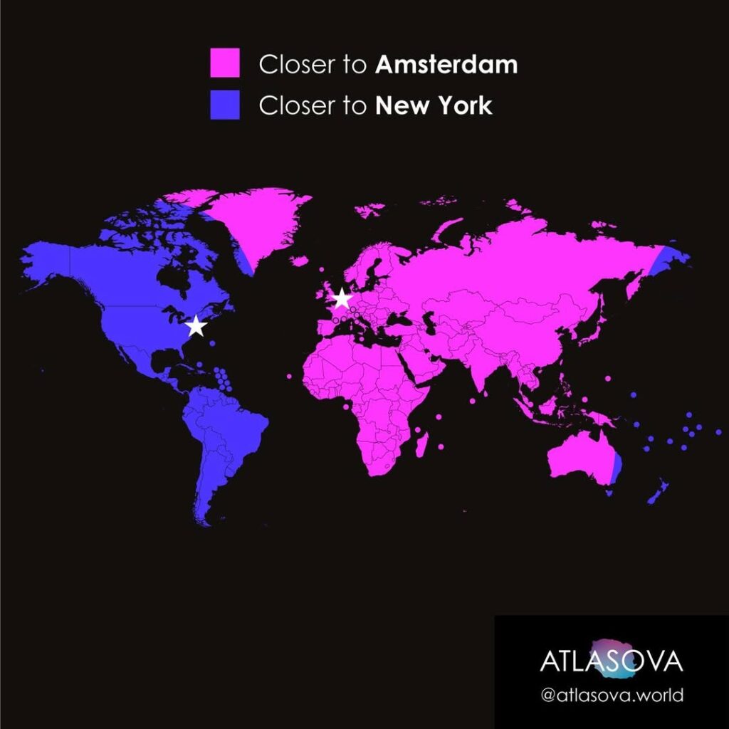 18 Brilliant Maps That Reveal Which Location You Re Closest To Amsterdam New York 1024x1024 
