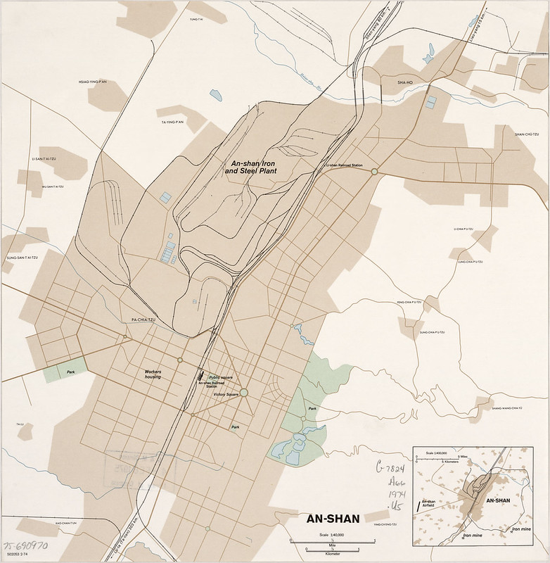1974 An-Shan Map created by the CIA
