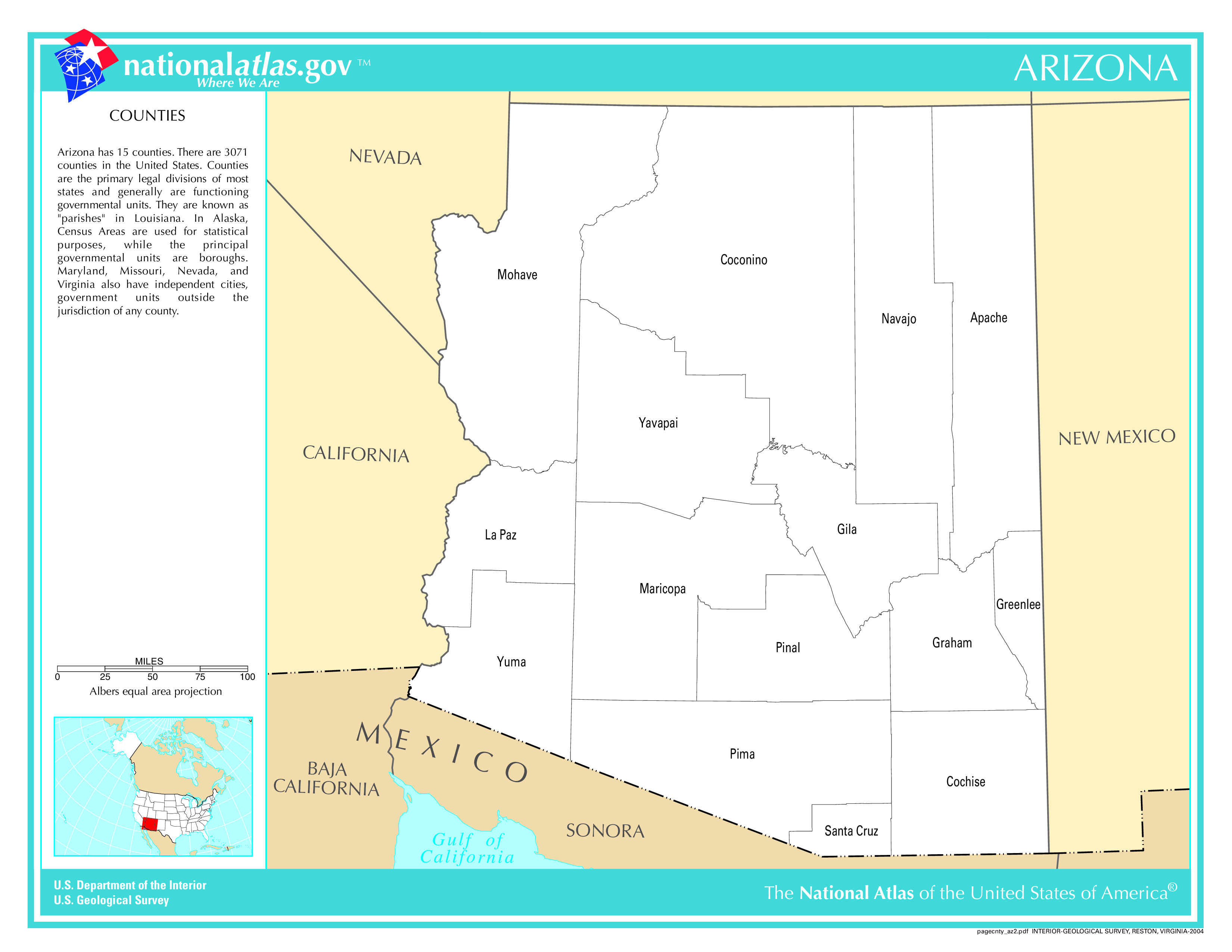 Arizona County Map