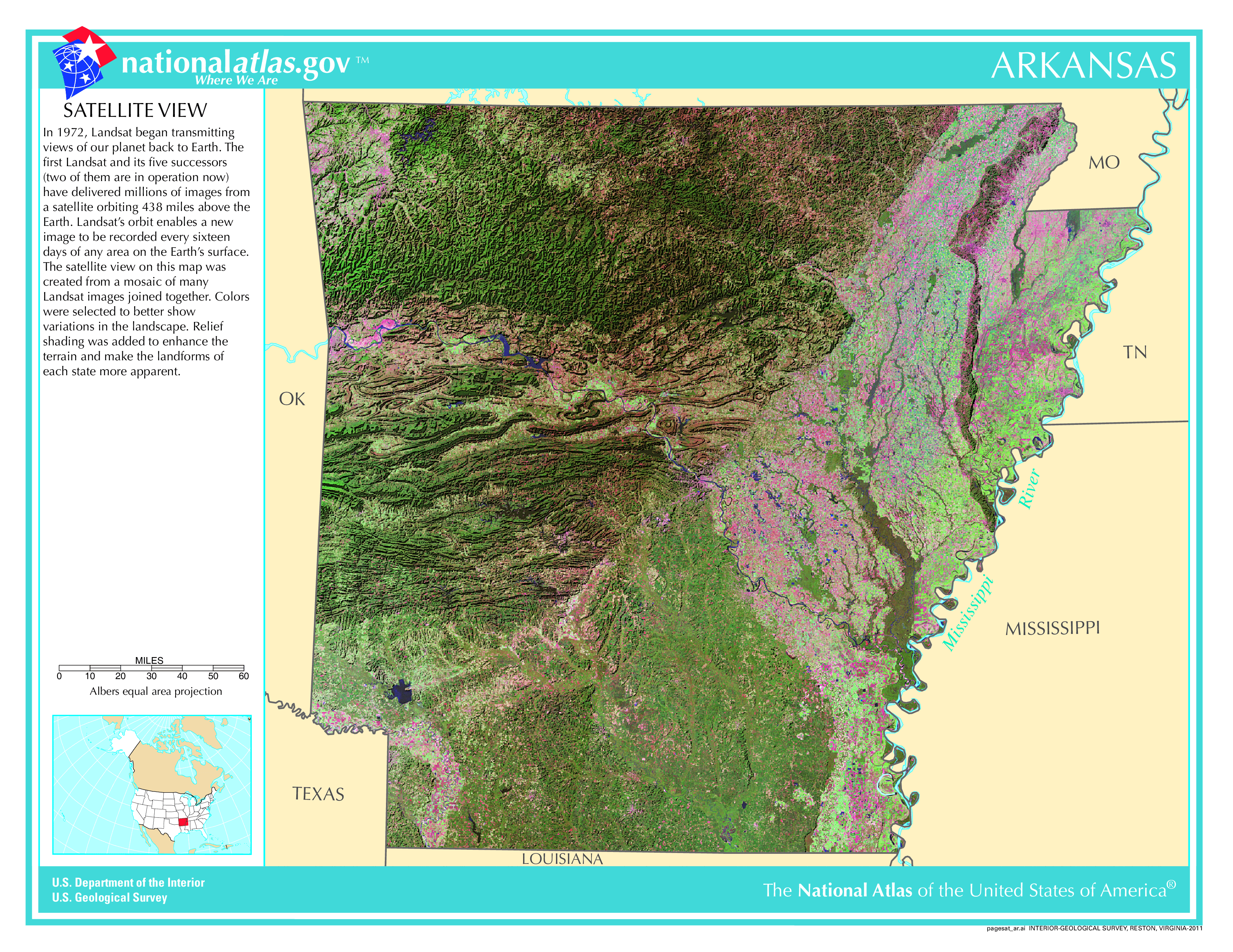 Satellite Map Arkansas